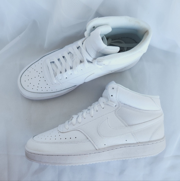 MEN\'S NIKE COURT VISION MID ALL TRIPLE WHITE CD5466-100 BASKETBALL SNEAKERS main image 12